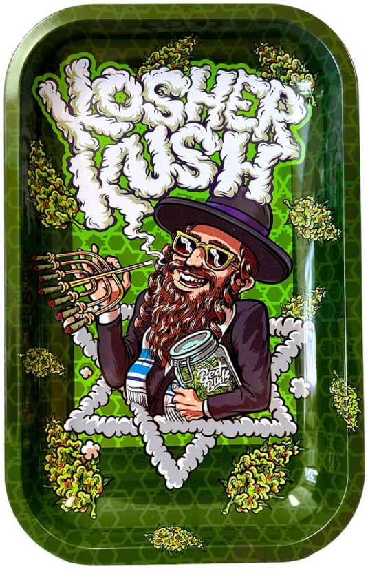 Best Buds Kosher Kush metalinis valcavimo padėklas, vidutinis, 17x28 cm