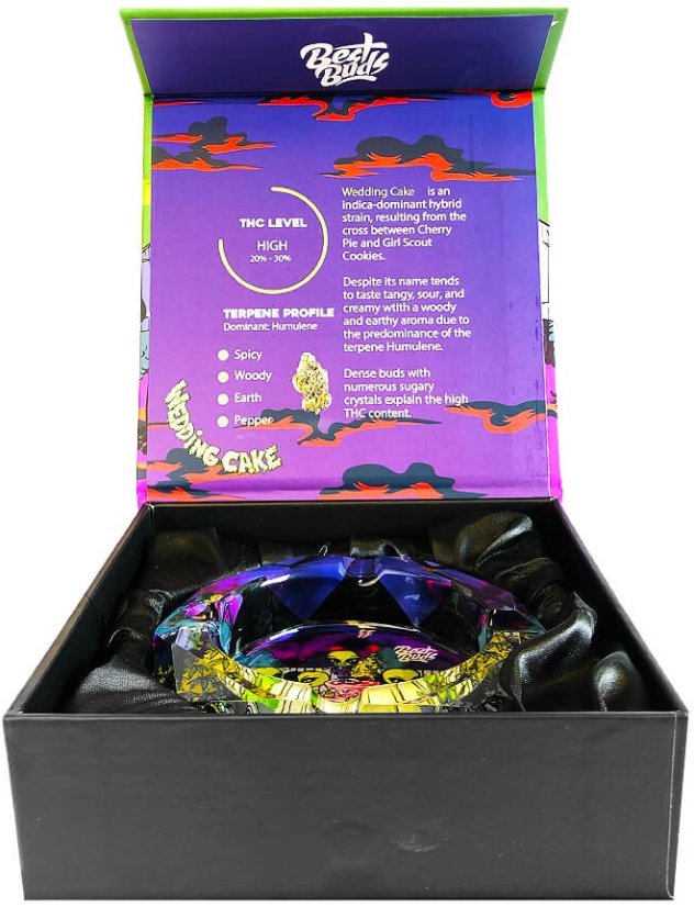 Best Buds Kristallaschenbecher mit Geschenkbox, Hochzeitstorte