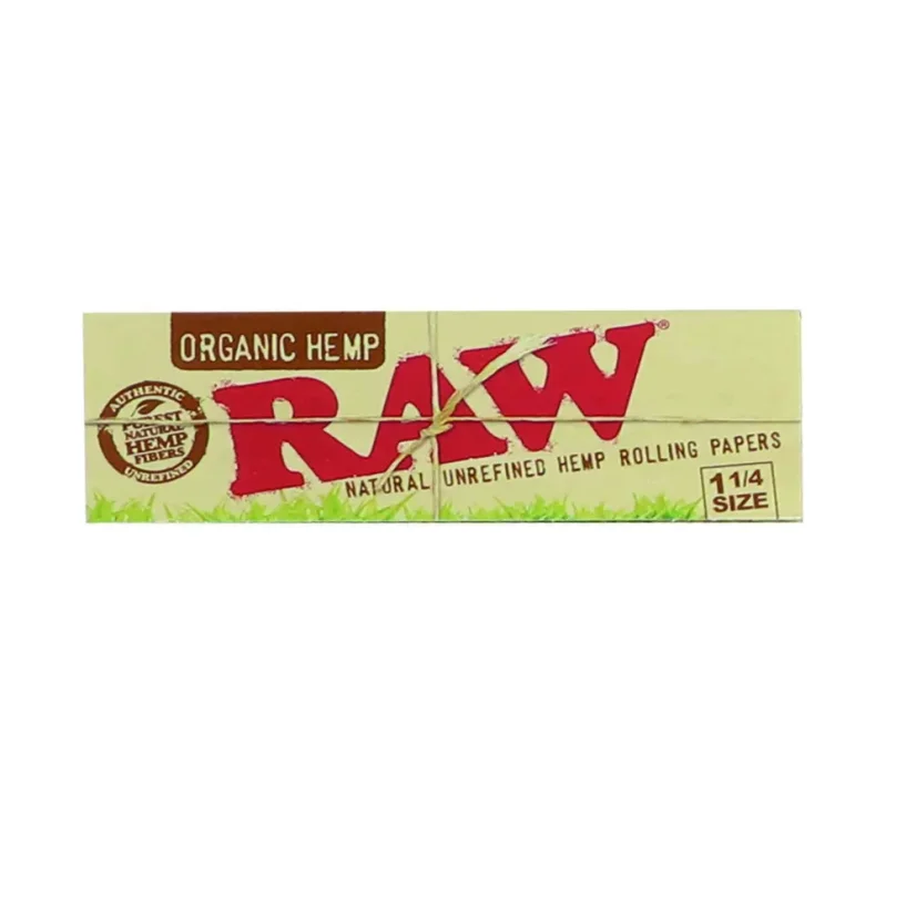 RAW Χαρτί στριφτού 1¼ από οργανική κάνναβη - φυσικά ακατέργαστα χαρτιά στριφτού τυλίγματος, 50 φύλλα